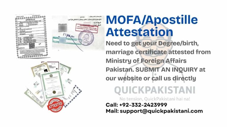 MOFA Attestation in Karachi